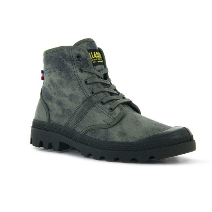 Bottes Palladium Pallabrousse Legion WAX Femme Vert Olive | FR MLC326T